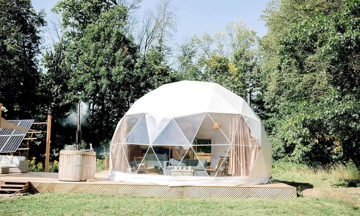Marmora RV Rental | Unique Off-Grid Dome Escape with Hot Tub & Forest Views in Ontario, Canada