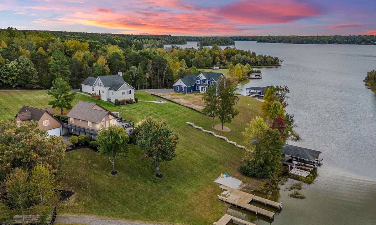Livingston House | Updated lakefront home & studio with water views, hot tub, dock & game room
