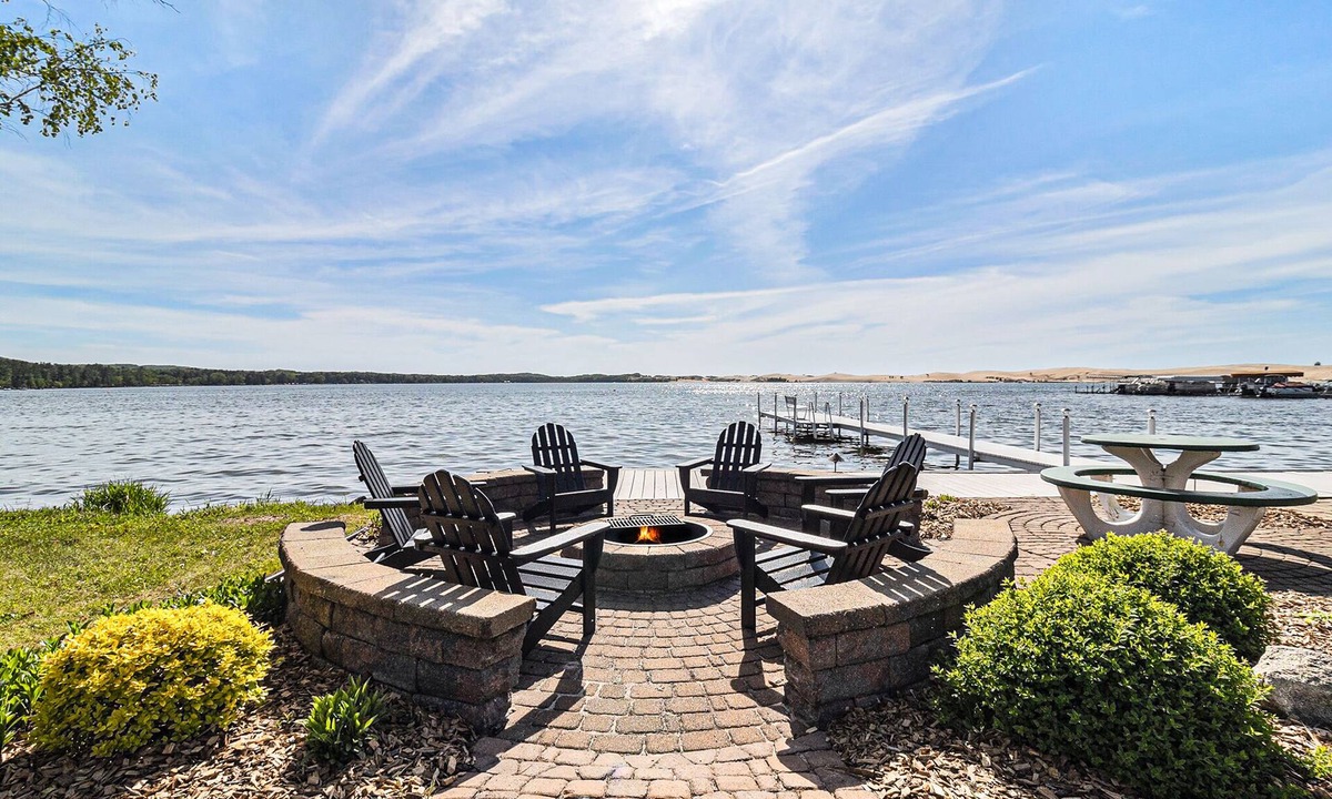 Silver Lake House | Upscale Lakefront Oasis: Private Dock, Dune Views, Firepit!
