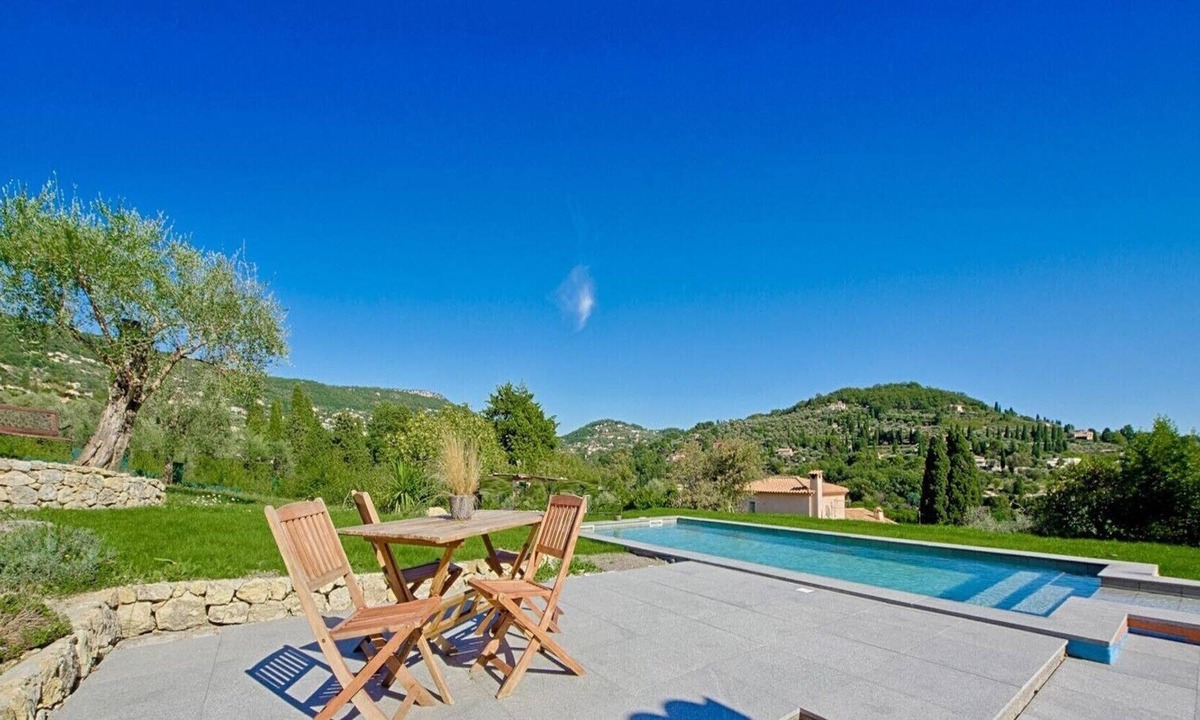 Grasse Villa | Villa Arcadia with Splendid Views- Tuscany style, on Hills down to the Sea
