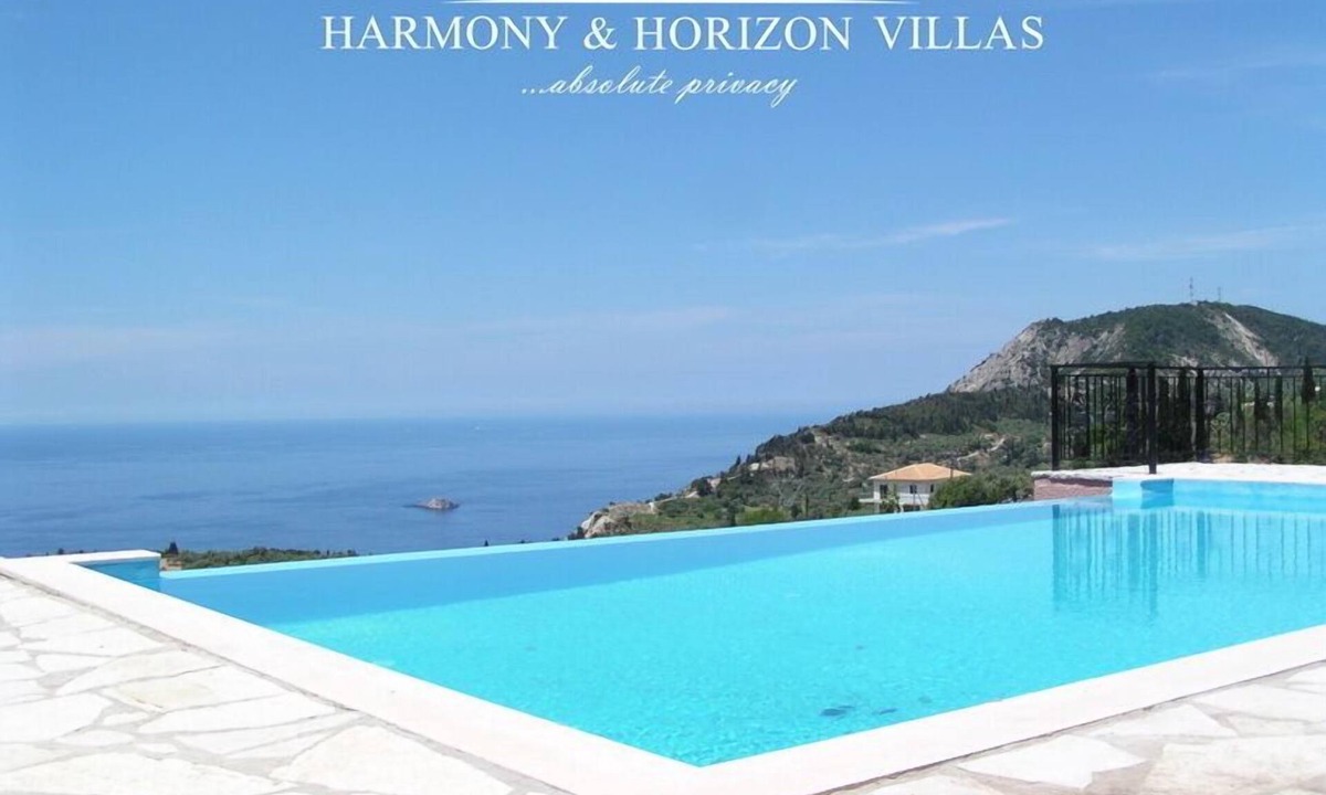 Lefkas Villa | Villa Harmony - privacy and view of the Ionian Sea