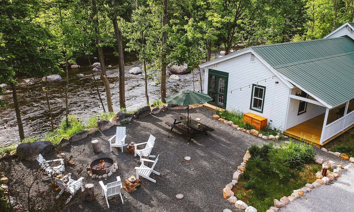 Upper Jay Cabin | Warner's Camp Riverfront Retreat: Cabins, Hot Tub, Saunas, Swimming Hole
