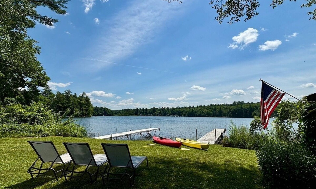 Ashley Falls House | Waterfront: 4 bedroom home on Lake Buel with Gorgeous Sunsets, Sleeps 8!