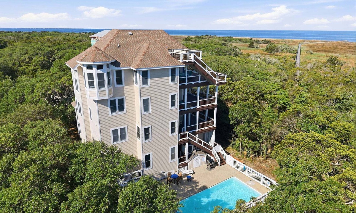 Avon House | Waterfront, dog-friendly home with private pool, hot tub, pier & beach