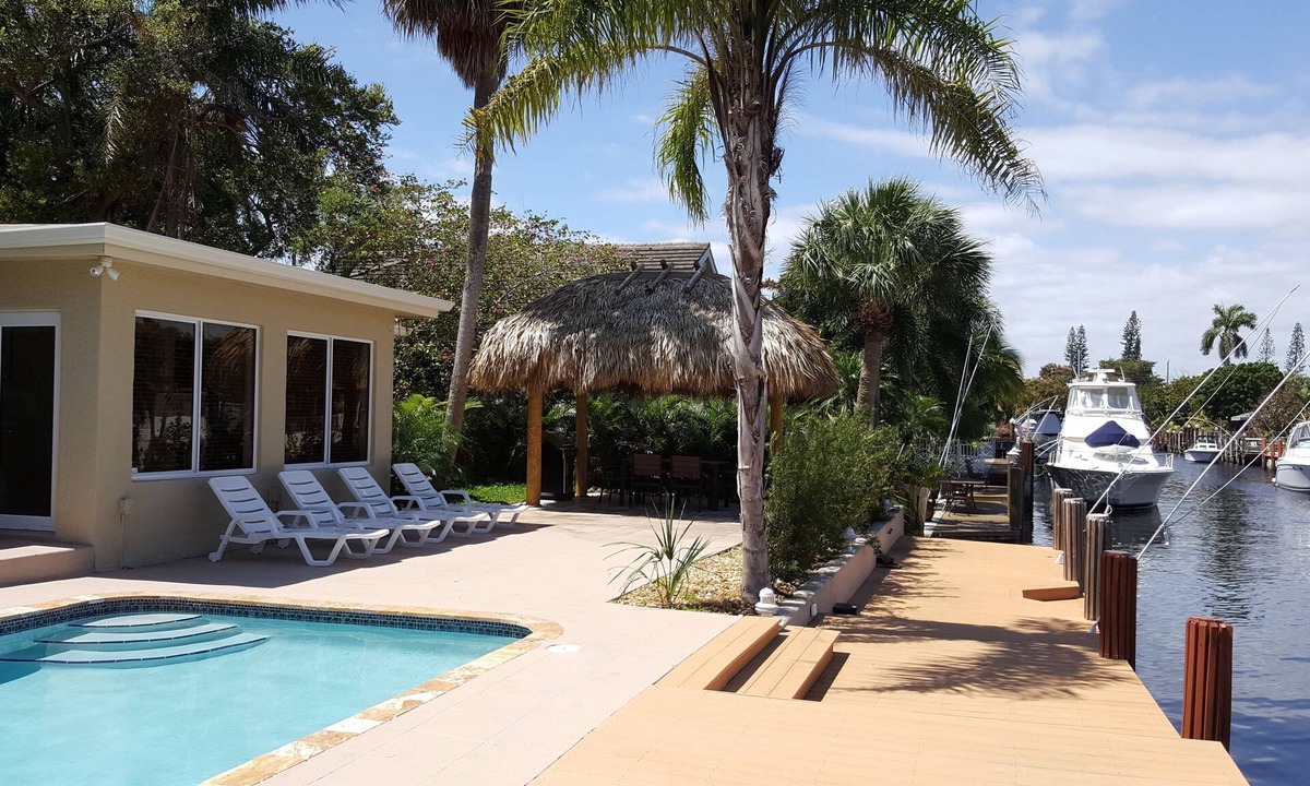 Pompano Isles House | Waterfront House, Private Pool and Boat Dock, Tiki Hut