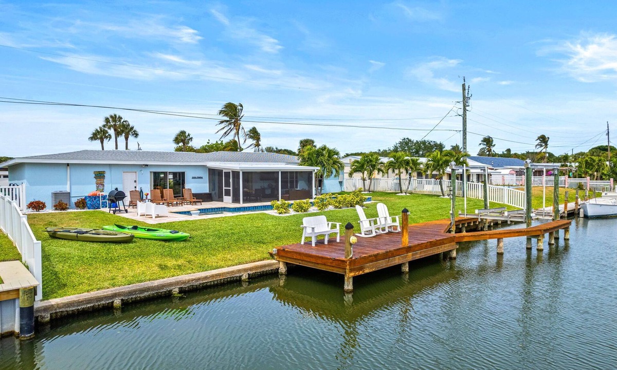 Cocoa Beach House | Waterfront Pool + Dock | Walk to Beach & Downtown | Family & Dog Friendly