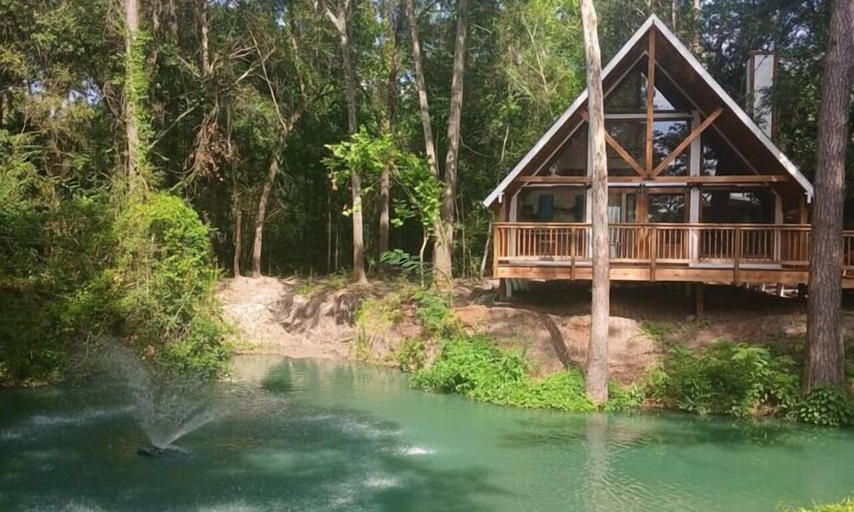 Plantersville House | Waterfront Texas Cabin in a Magical Forest