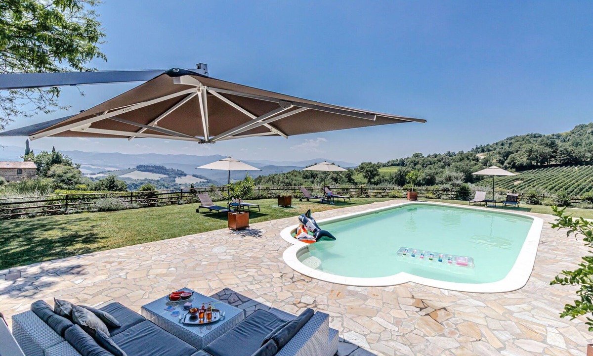 Montecatini Val di Cecina Villa | Wonderful private villa with hot tub, WIFI, private pool, A/C, TV, pets allowed and panoramic view