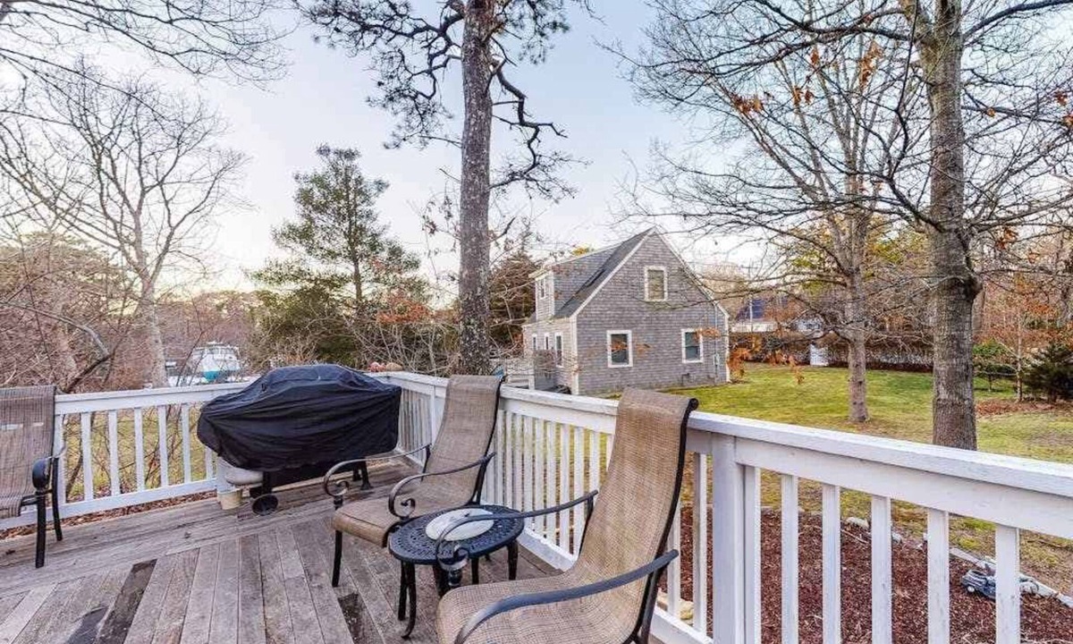 East Chop House | Wonderful three-story home with lovely decks, firepit, fast WiFi & washer/dryer