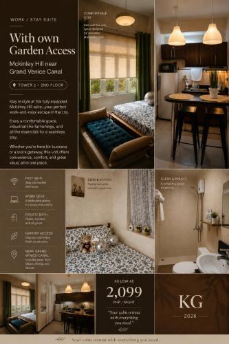 Pinagsama Apartment | Work Stay Suite with Garden Access near Venice Grand Canal and BGC