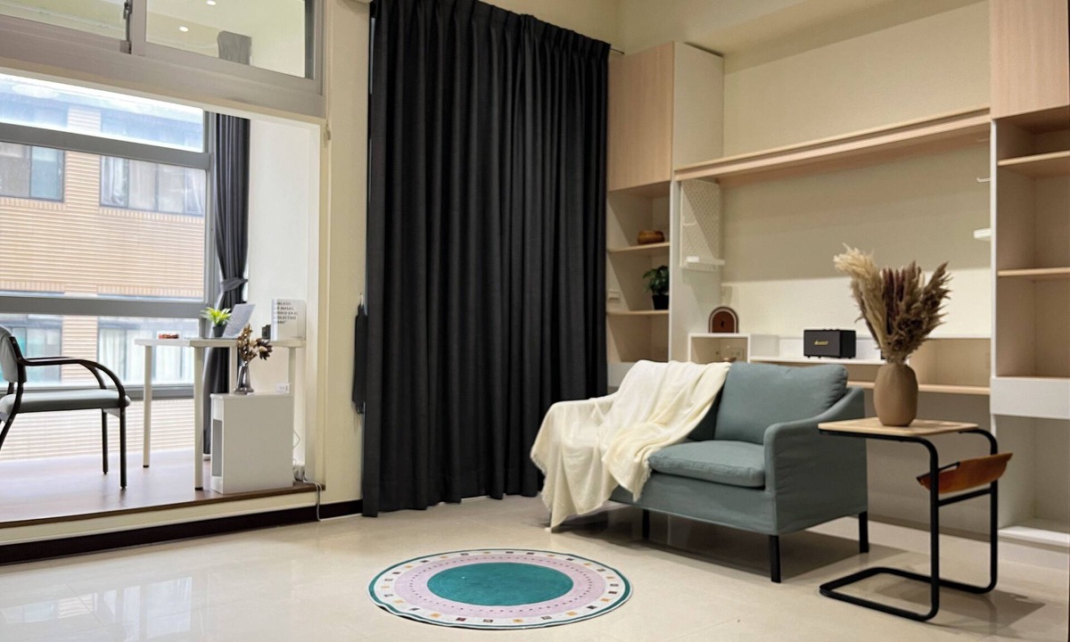 Zhongshan Apartment | Zhongshan N 72 - Chic 1B apartment in vibrant Taipei City with AC - Sleep of 3