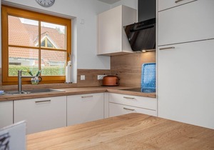 Comfortable semi-detached house with terrace, garden view and heated pool -