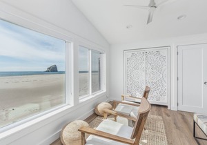 Spectacular Views from this Beachfront Home literally Steps to the Sand!