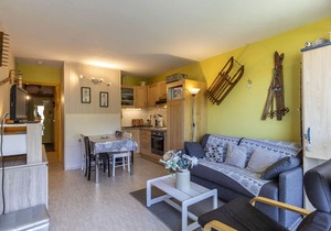 Studio cabin for 6 near slopes, mountain view