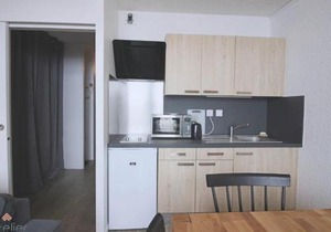 Studio cabine 4/5 pers, balcon expo sud, TV, cuisine équipée, casier à ski - FR-1-457-175