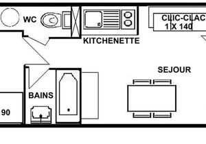 Studio cabine Les Saisies 4 personnes - FR-1-594-123