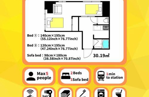 Sennichimae Apartment | セブンマンション日本橋405,最高の立地 徒歩すぐで日本橋駅,難波,道頓堀,黒門市場