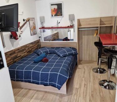 Razac-sur-l'Isle Apartment | 07 - Joli studio avec clim tout équipé avec un lit double, vue sur jardin, parking privatif gratuit, grand fourgon possible, tout le linge de maison est fourni