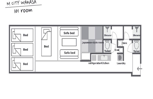 Naha City Centre Apartment | 101 Kitchen and Nice 2 bathrooms 8 people/Naha Okinawa