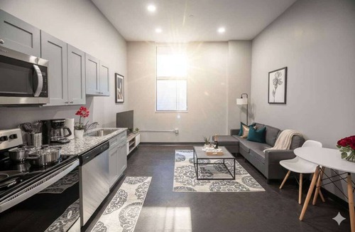 Cultural District Apartment | 1BD Central High Corner Loft Near Bridges Stadium