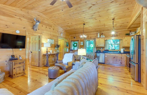 Blue Ridge Cabin | 2 Queen Suites, Trail Access, Mtn View, Fire Table