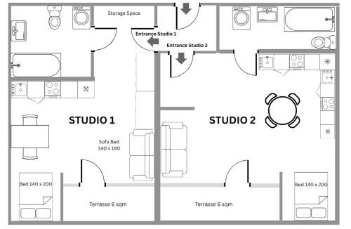 Ferney-Voltaire Apartment | 2 Soundproof Fully Equipped Studios near Geneva Airport