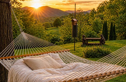 Sylva Apartment | ✨ 25% Off Private Mountain View Cabin With Hot Tub “⭐ Guest Favorite" rated Top 1% of all Airbnb properties Fire Pit Porch Swing Hammock & Close to WCU (3 Mi), Sylva dining, pubs, shopping, the Blue Ridge Parkway, and many adventures.