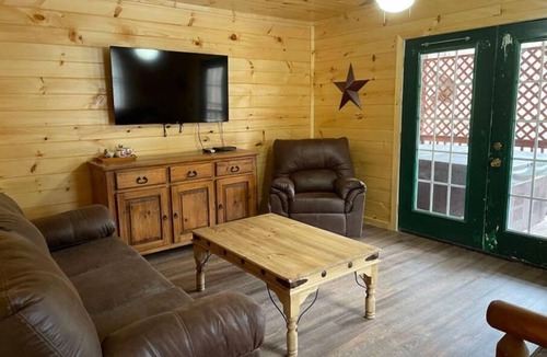 Lejunior Cabin | 2BR 1 Bath cabin w/full kitchen, hot tub, and living room.