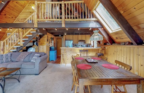 Arnold Cabin | 2BR A-Frame Cabin w/Loft, Free WiFi, Private W/D, & Large Forest-View Deck
