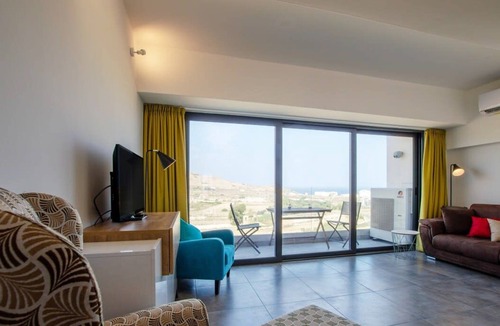 Marsalforn Apartment | 2BR with Distant Sea and Country Views in Gozo