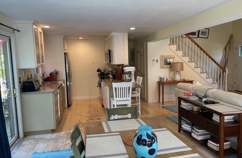 Eel Point House | 3B/2.5b Steps to 40th Pole Beach! Fenced Yard, Large Deck. Dogs OK!