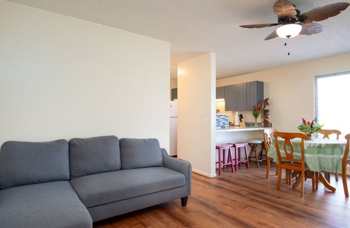 Hilo Condo | 3rd-floor downtown Hilo condo with great location near the bay, W/D, cable, & AC