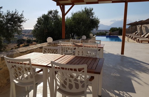Kouses Apartment | 40m2 ground floor apartment with private terrace, breathtaking sea and mountain views, swimming pool