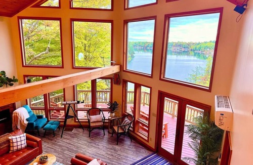 Town of Macomb Cabin | 8 acres private dock kayaks fire pit hot tub