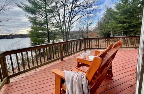 Town of Macomb Cabin | 8 acres private dock kayaks fire pit hot tub