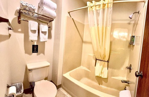 Boulder Junction Apartment | A dog friendly room with two queen beds, private bathroom, mini fridge, and single-serve coffee maker.