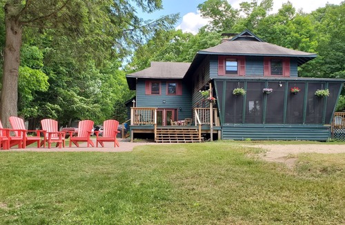 Town of Webb House | Adirondack 6 BR/4B Waterfront w/Tennis Court, Sand VB Court & Dock/Boat House