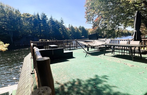 Town of Webb House | ADK Channel House - Spacious, waterfront home. Huge boathouse with top sun deck
