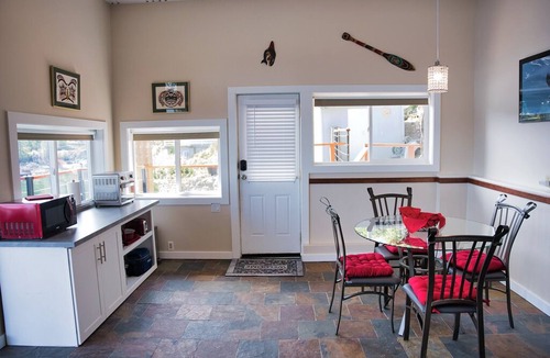 Vananda House | Amazing views, private, spacious, waterfront with fire table, luxury furniture.