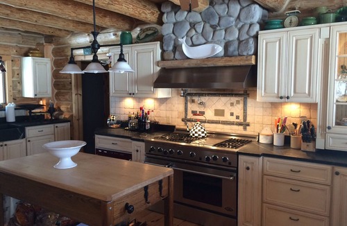 Eveline Township House | Amish Built Custom Design Full Log Home on Lake Nowland