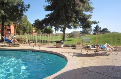 Paradise Valley Village Condo | Anasazi, beautiful Golf Course and mountain/pool view.