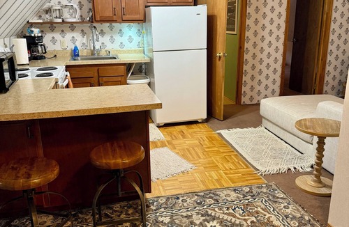 Marquette House | Apt 3 Hewitt Onion Tower attic walk up central Marquette, sauna fitness room