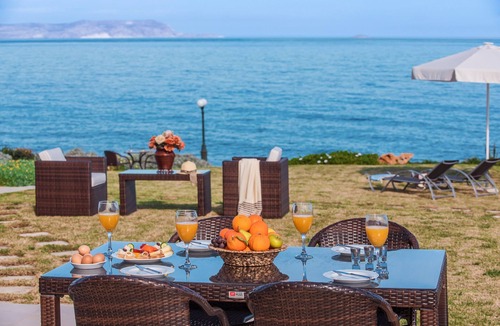 Kato Gouves Villa | Artemis beachfront villa-on the Waves, near amenities