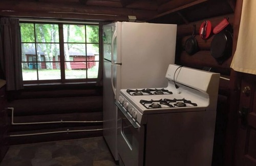 Northome Cabin | Authentic Log Cabin Pet Friendly Island Lake Northshore Bay Resort