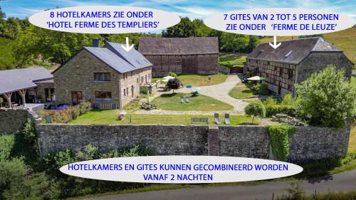 Somme-Leuze Bed & Breakfast | B&B Ferme de Leuze Rustieke Gîtes nabij Durbuy, eigen laadpalen
