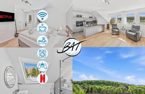 Trierweiler Apartment | BAT Home Solutions Trierweiler - alles was ein Hotel nicht bietet - 5 Apartments 40 bis 120 qm für bis zu 29 Personen - 5-Raum-Apartment barrierefrei - 60 qm Balkon mit Blick bis Luxemburg - einzeln bis komplett buchbar - 3 Min zur A64