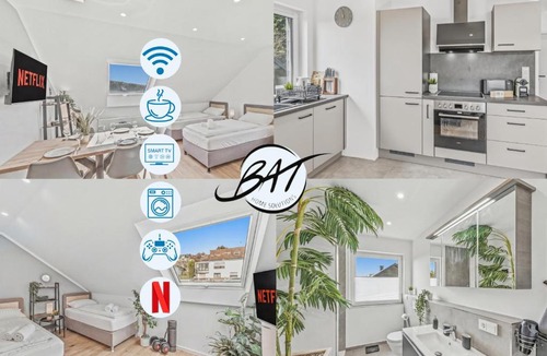 Trierweiler Apartment | BAT Home Solutions Trierweiler - alles was ein Hotel nicht bietet - 5 Apartments 40 bis 120 qm für bis zu 29 Personen - 5-Raum-Apartment barrierefrei - 60 qm Balkon mit Blick bis Luxemburg - einzeln bis komplett buchbar - 3 Min zur A64