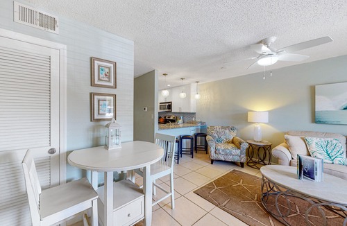Miramar Beach Condo | Beach-themed condo w/shared pool, easy beach access, patio & outdoor dining area