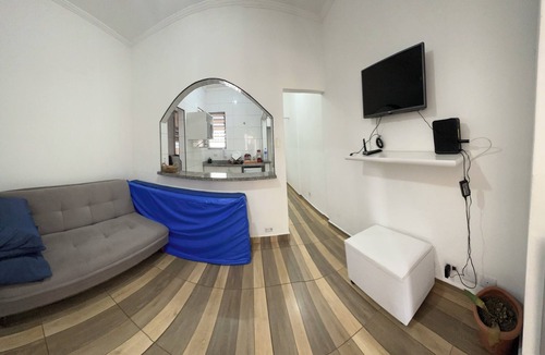 Sao Vicente Apartment | Beachfront Apartment in São Vicente, Biquinha Square, 1 minute from the beach!