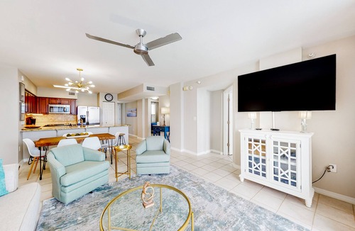 Fort Walton Beach Condo | Beachfront condo with pool, hot tub, gym access, balcony, W/D & AC